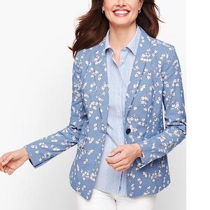Talbots Floral Jacquard Jacket Blazer